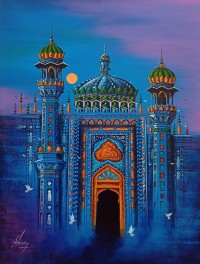 S. A. Noory, 18 x 24 Inch, Acrylic on Canvas, Cityscape Painting, AC-SAN-230 S. A. Noory, 18 x 24 Inch, Acrylic on Canvas, Cityscape Painting, AC-SAN-230